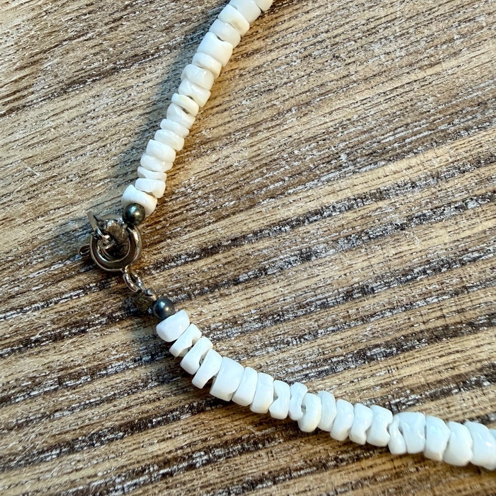 Beaded Necklace with Purple, Light pink and Cream Accents - Picture 3 of 4